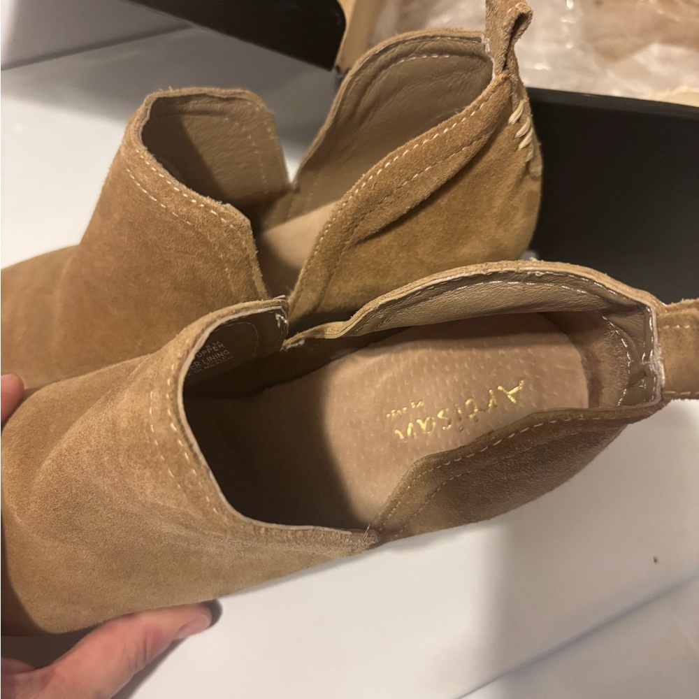 Artisan Camel Suede Ankle Booties - Picture 3 of 4